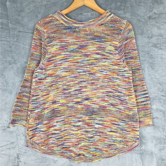 Womens‎ Sweater Large Rainbow Colorful Crochet Boho Cozy Comfy Pullover Artsy - Picture 7 of 7